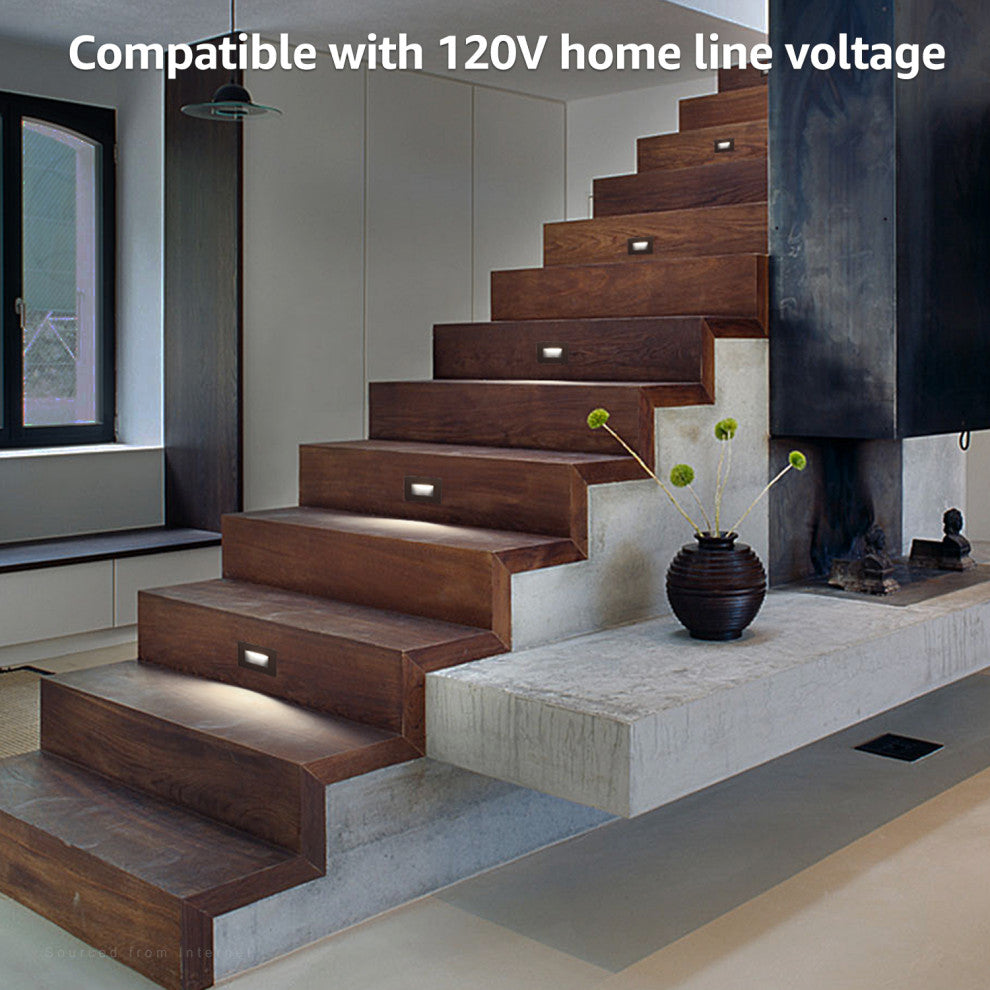 6 Pack 5CCT LED Step Lights, 120V Dimmable Stair Lights, Oil Rubbed Bronze