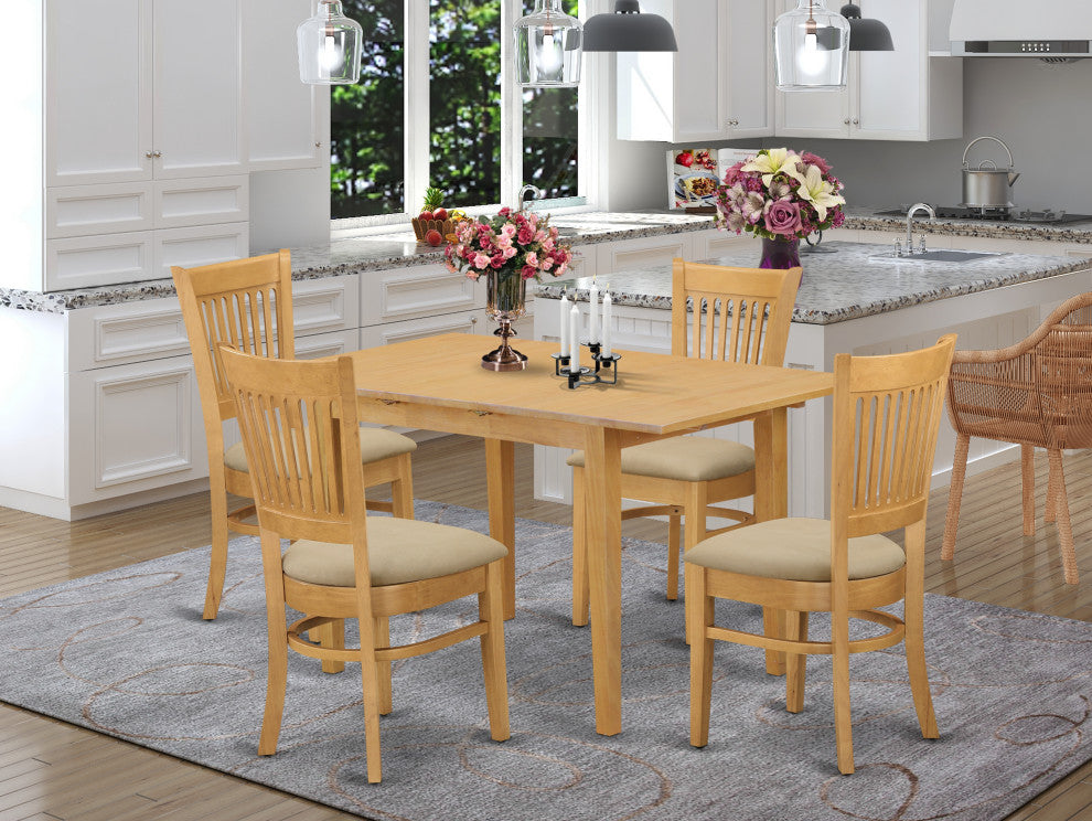 5 Pc Table And Chairs Set - Kitchen Dinette Table And 4 Kitchen Dining Chairs