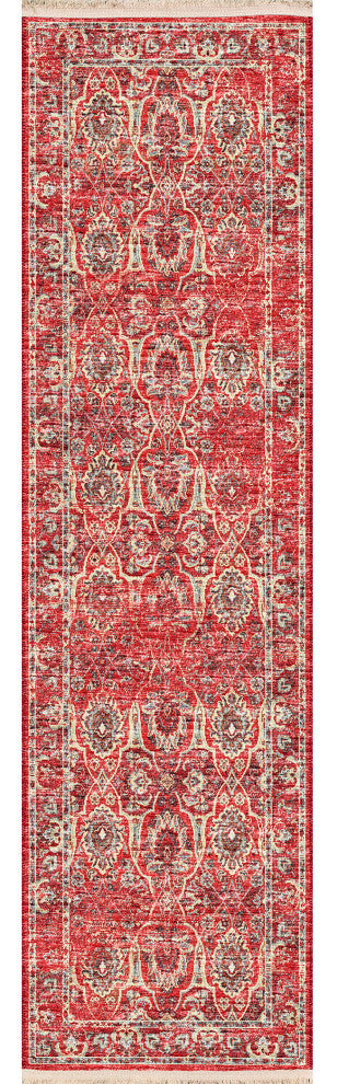 Indoor/Outdoor Marbella MB5 Poppy Machine Washable 2'3" x 10' Runner Rug