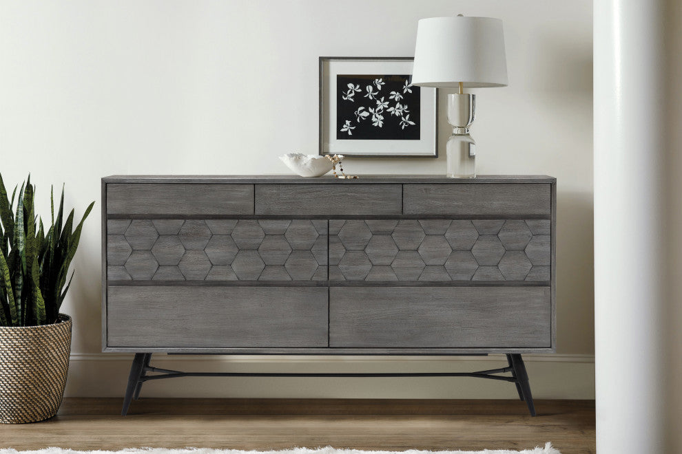 Makena 6 Drawer Dresser in Grey Acacia Wood