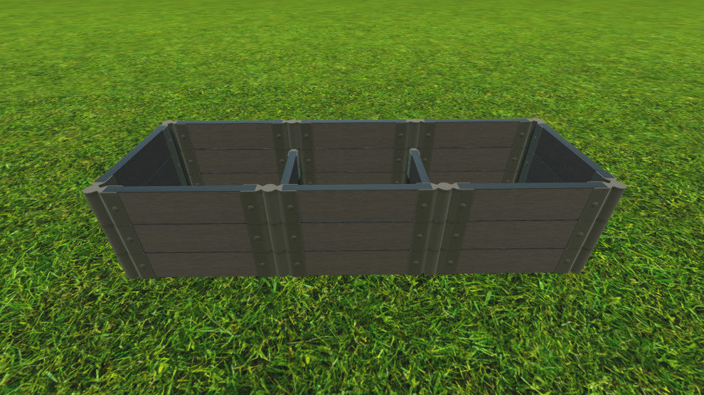 Weathered Wood 2" Tool Free, 2Ft: 2x6x16.5' Garden Raised Bed