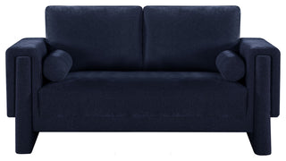 Madeline Chenille Fabric Upholstered Chair, Navy, Loveseat