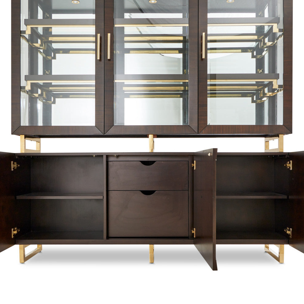 Belmont Place China Cabinet With LED Lighting Espresso