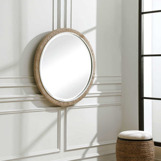 Uttermost 09668-MRR 40" Diameter Circular Bathroom Mirror - Natural / White