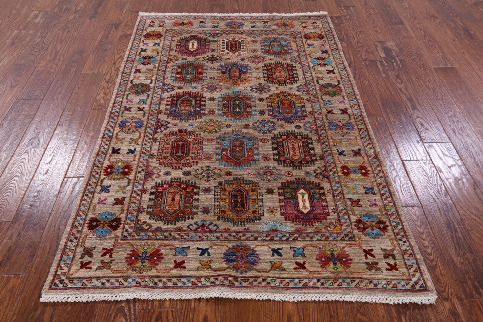 Fine Turkmen Ersari Hand Knotted Rug 4' 1" X 6' 3" - Q12782