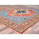 Orange, Soft Wool, Afghan Peshawar, Hand Knotted, Oriental Rug, 8'x9'10"