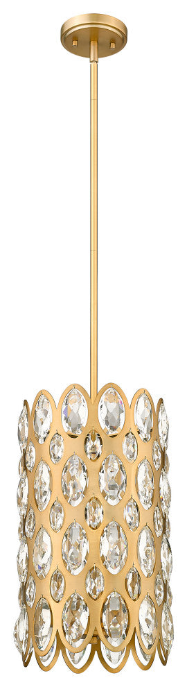 Zlite 822P9-HB 3-Light Pendant, Heirloom Brass