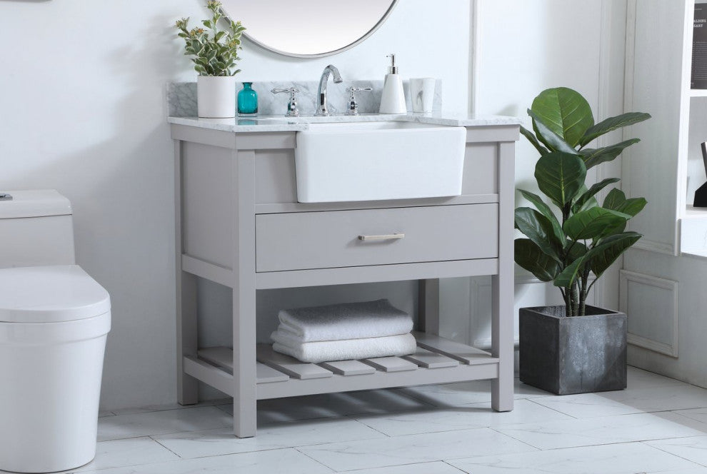 Home Living 22" Farmhouse Grey-Light Bathroom Vanity