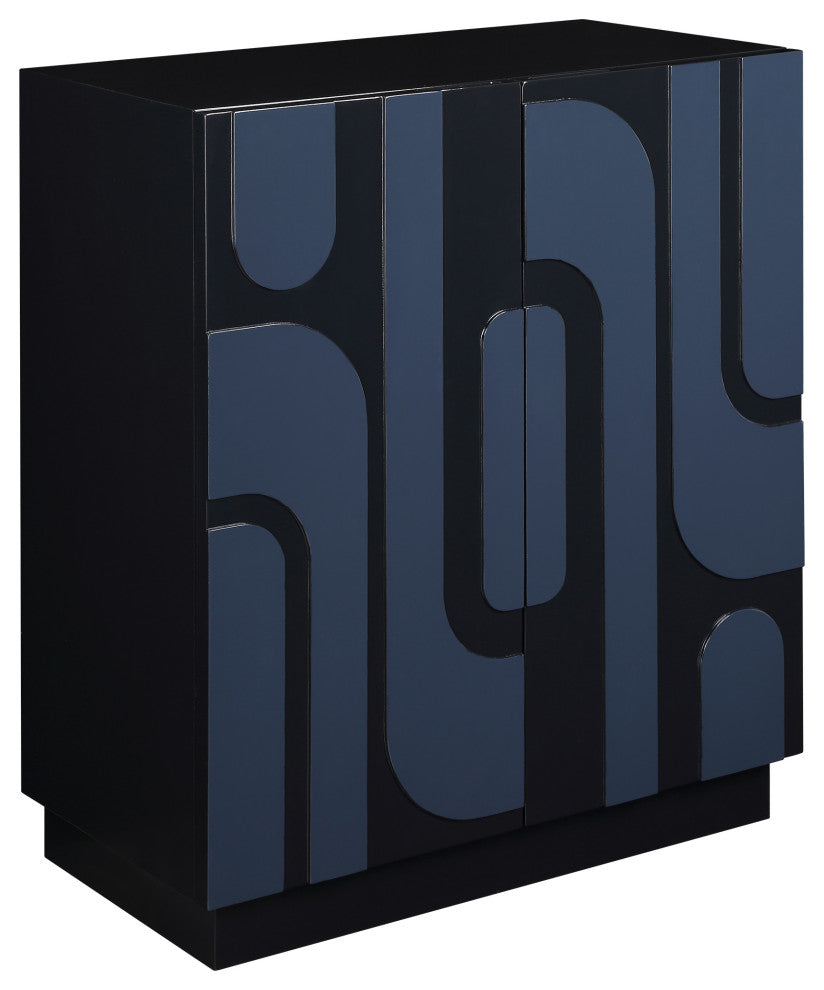 Uttermost Valeria 2 Door Glossy Blue Cabinet