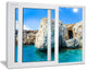 "Open Window To Rocky Sunny Ocean" Seashore Wall Art, 40"x30"