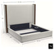 Nativa Interiors Irenne Plain Bed, Flax, King, Medium Headboard