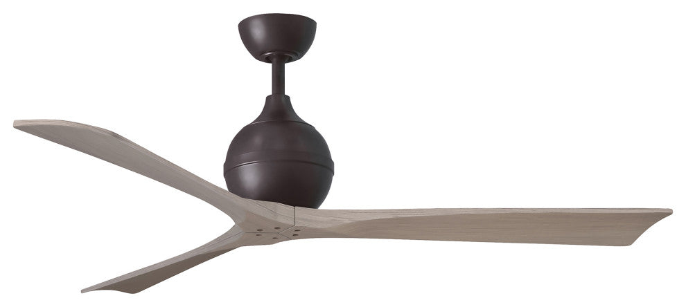 Irene-3 Paddle Fan, Textured Bronze, 60", Gray Ash Blades