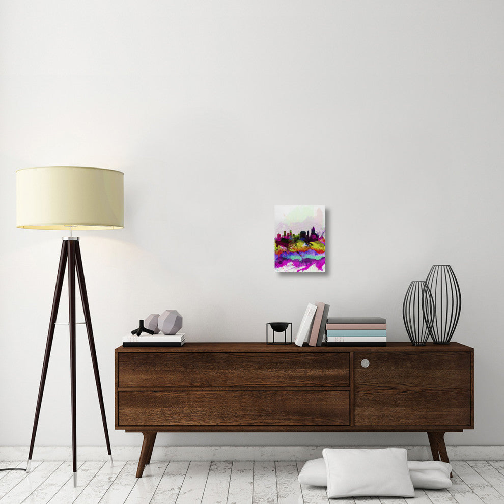 "Tulsa Watercolor Skyline" Fine Art Print