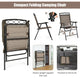 Costway 2PCS Folding Chairs Patio Garden Outdoor w/Steel Frame Armrest Footrest