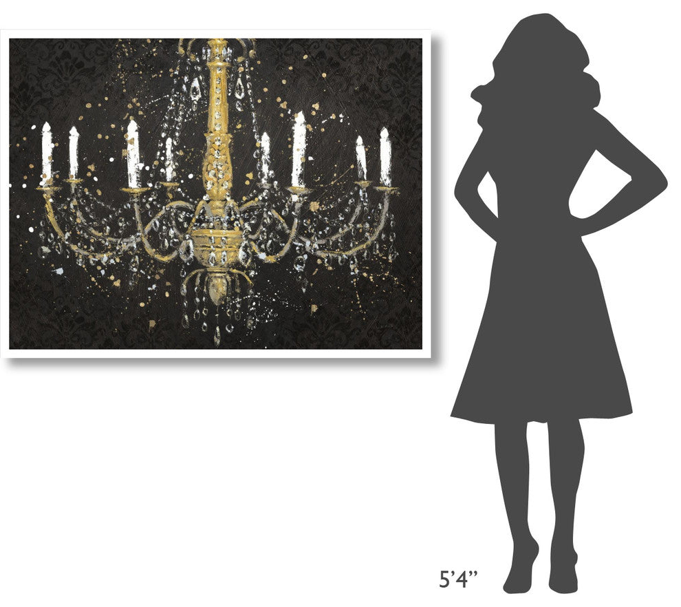 "Grand Chandelier Black I v2" Digital Paper Print by James Wiens, 50"x38"