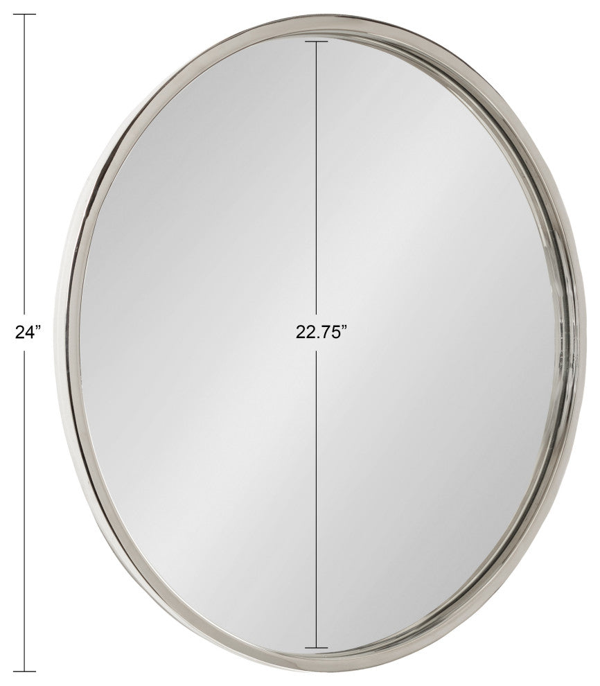 Rowla Round Wall Mirror, Silver 28" Diameter