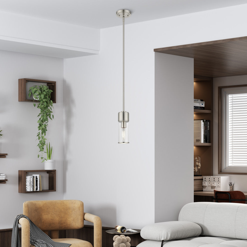 Quincy 1-Light Brushed Nickel Mini Pendant