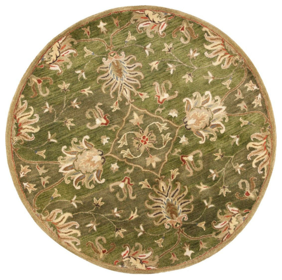 KAS Syriana 6010 Emerald Green Agra Area Rug, 5'6" Round