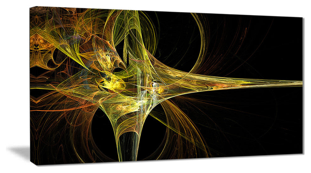 "Large Fractal Artwork Yellow" Abstract Digital Art Canvas Print