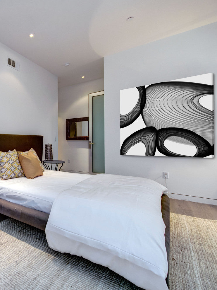 "Abstract Black and White 21-49-00" Print on Canvas by Irena Orlov