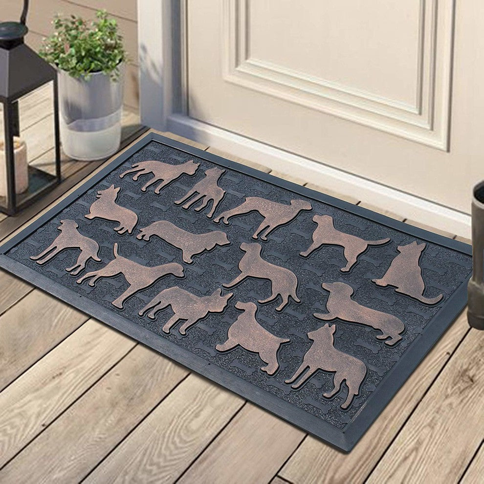 A1HC First Impression Dogs Rubber Doormat, 18"x30"