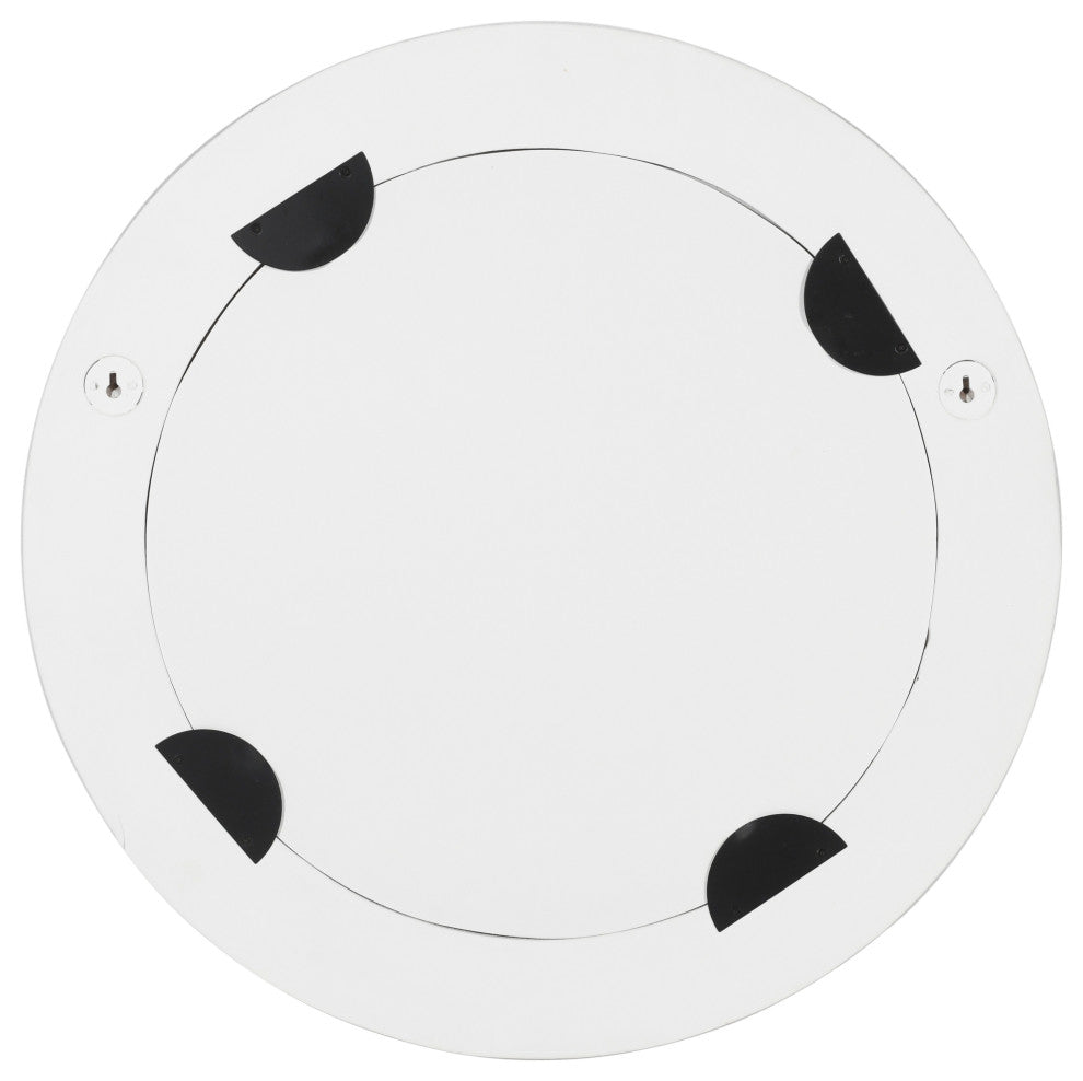 Blue Leaf Bone Inlay Round Mirror, 26"