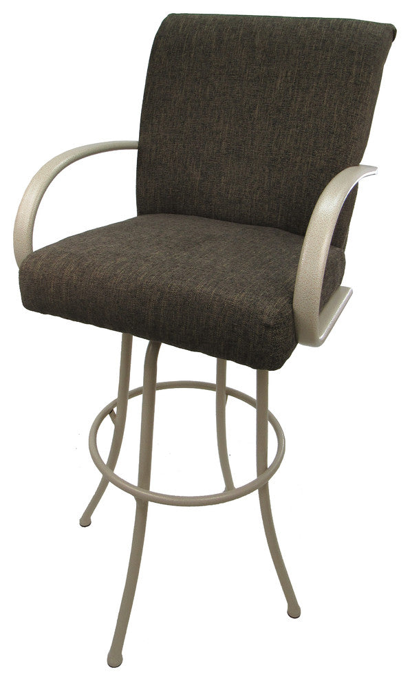 Swivel Bar Stool Metal Frame 30", Sanora Brown, Beige Frame