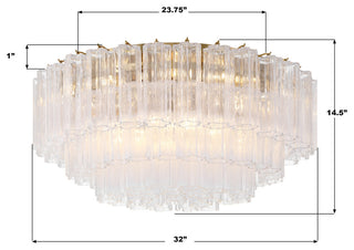 Crystorama Lighting Group ADD-331-CL Addis 16 Light 32"W Flush - Polished