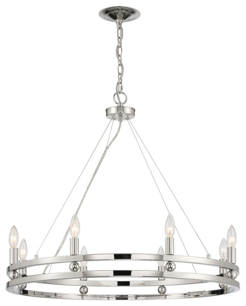 Ashland 8-Light Statement Round Nickel Chandelier