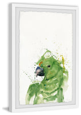 "Green Parrot" Framed Painting Print, 16"x24"