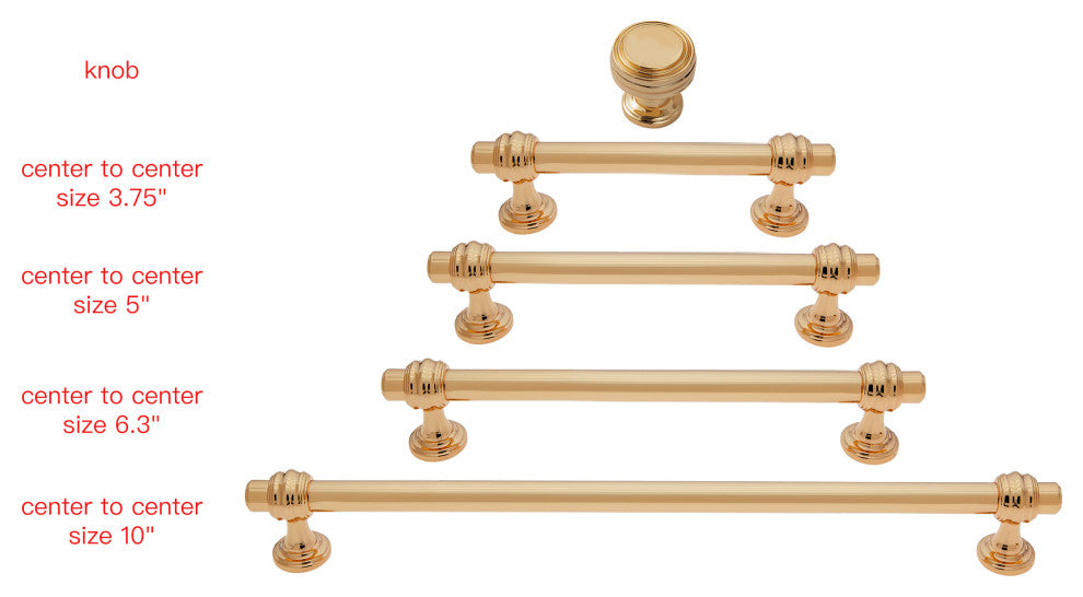 Utopia Alley Zinc Cabinet Knob,  Polished Gold, 6.3", 1 Pack