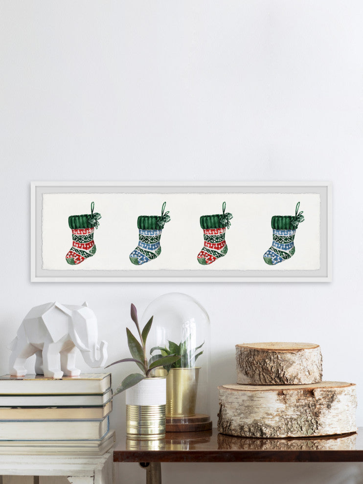 "Waiting for Santa" Framed Painting Print, 45x15