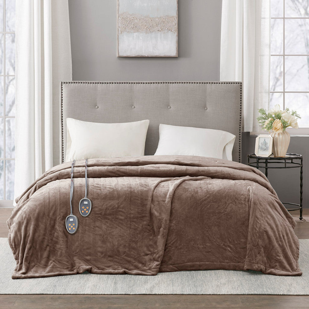 Beautyrest Heated Plush Blanket, Mink