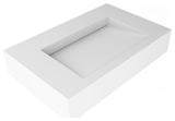 CastelloUSA Pyramid Solid Surface Wall Mounted Ramp Basin Sink, White, 30", No Faucet Hole