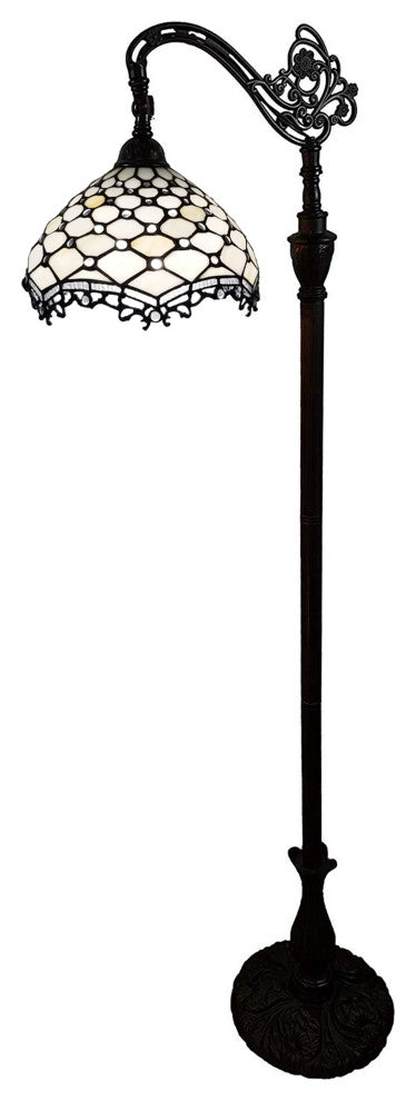 Tiffany Style Gemmed Reading Floor Lamp, 62" Tall