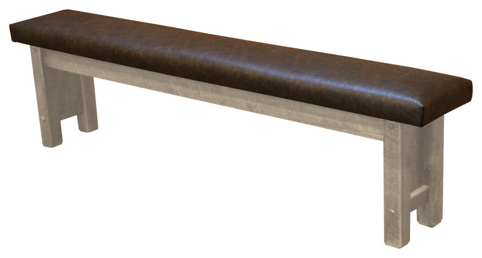 Barnwood Style Timber Peg Upholstered Bench, Frost, 4 Foot, Quarter Espresso