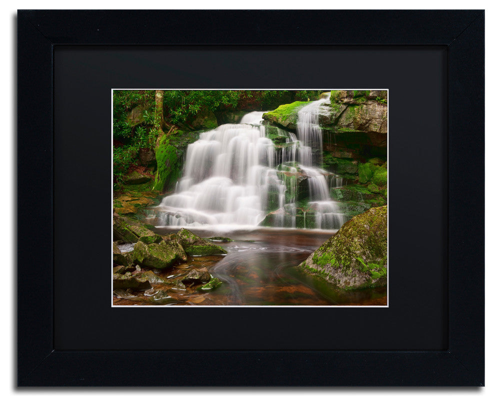 Michael Blanchette 'Elakala Falls' Art, Black Frame, Black Mat, 14x11