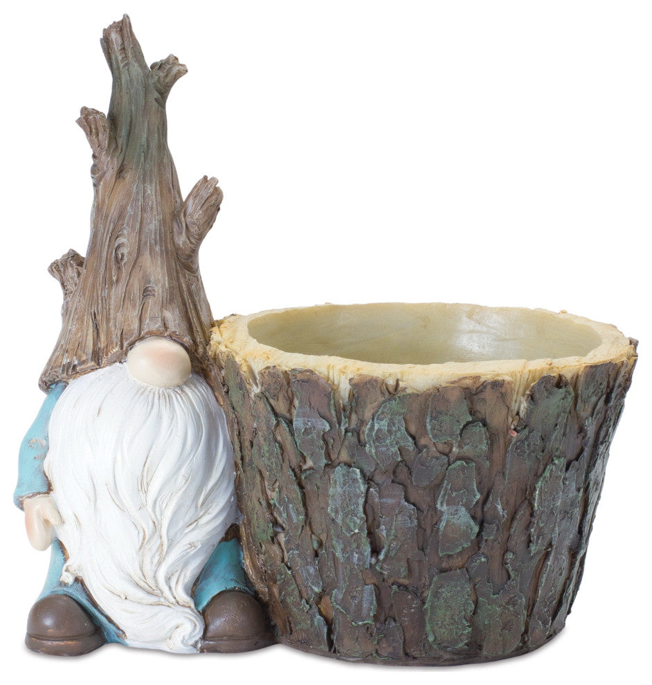Tree Trunk Gnome Planter, Set of 2