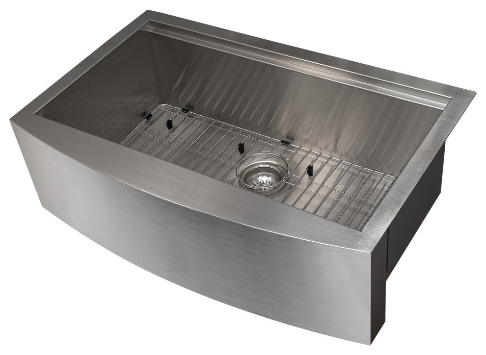 33" Moritz Farmhouse Apron Mount Single Bowl Stainless Steel Kitchen Sink