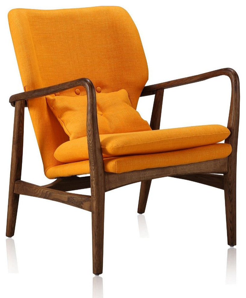 Bradley Accent Chair in Yellow and Walnut