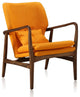 Bradley Accent Chair in Yellow and Walnut