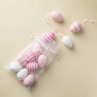 2.25"H Blue and Pink Easter Plastic Eggs, 2-Piece Set