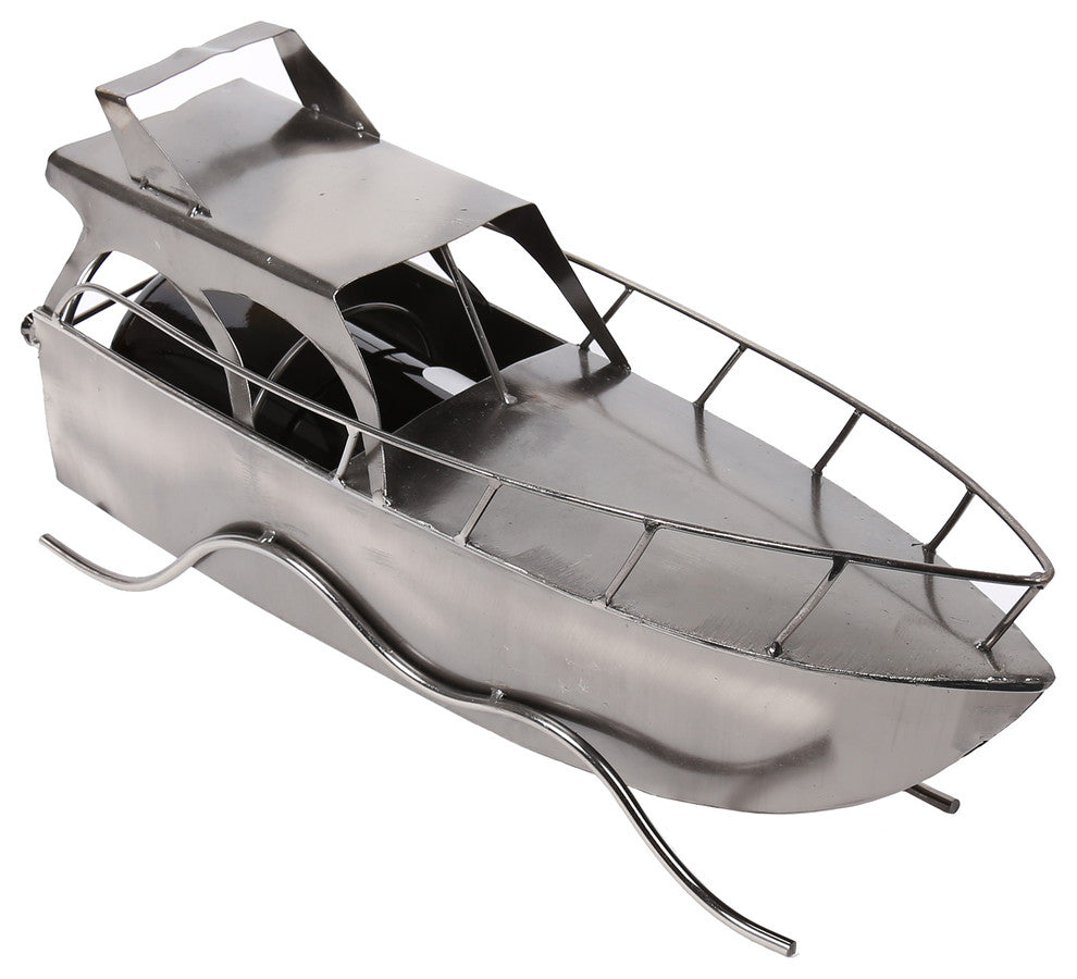 Decorative Unique Yacht Iron Wine Presenter, 15"x7", Iron