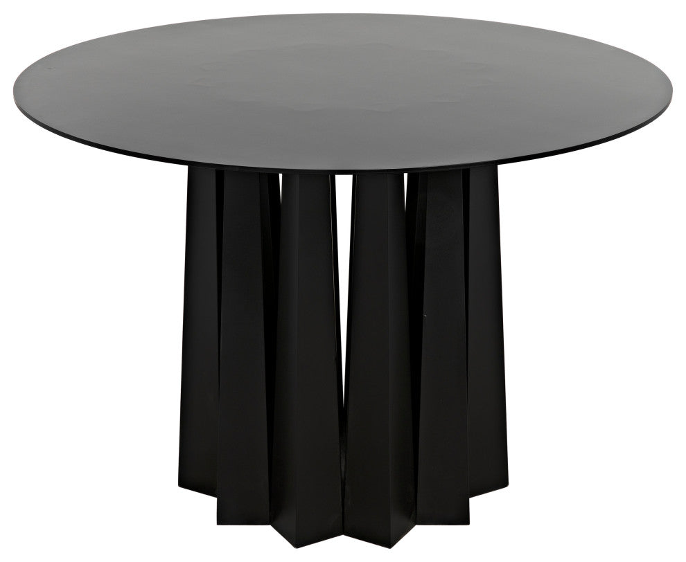 Column Dining Table, Black Metal