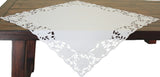 Daisy Garden Embroidered Cutwork Spring Table Topper, 34"x34"