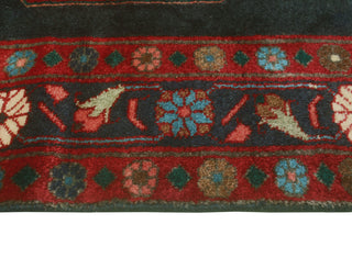 Fine Vintage Distressed Vidal Charcoal/Red Runner, 3'6 x 9'11