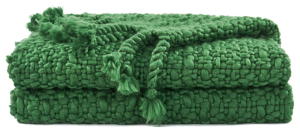 Basket Weave Knit Throw Blanket