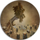 Escape The Last Wood, Digital Art Disc Metal Artwork, 23"