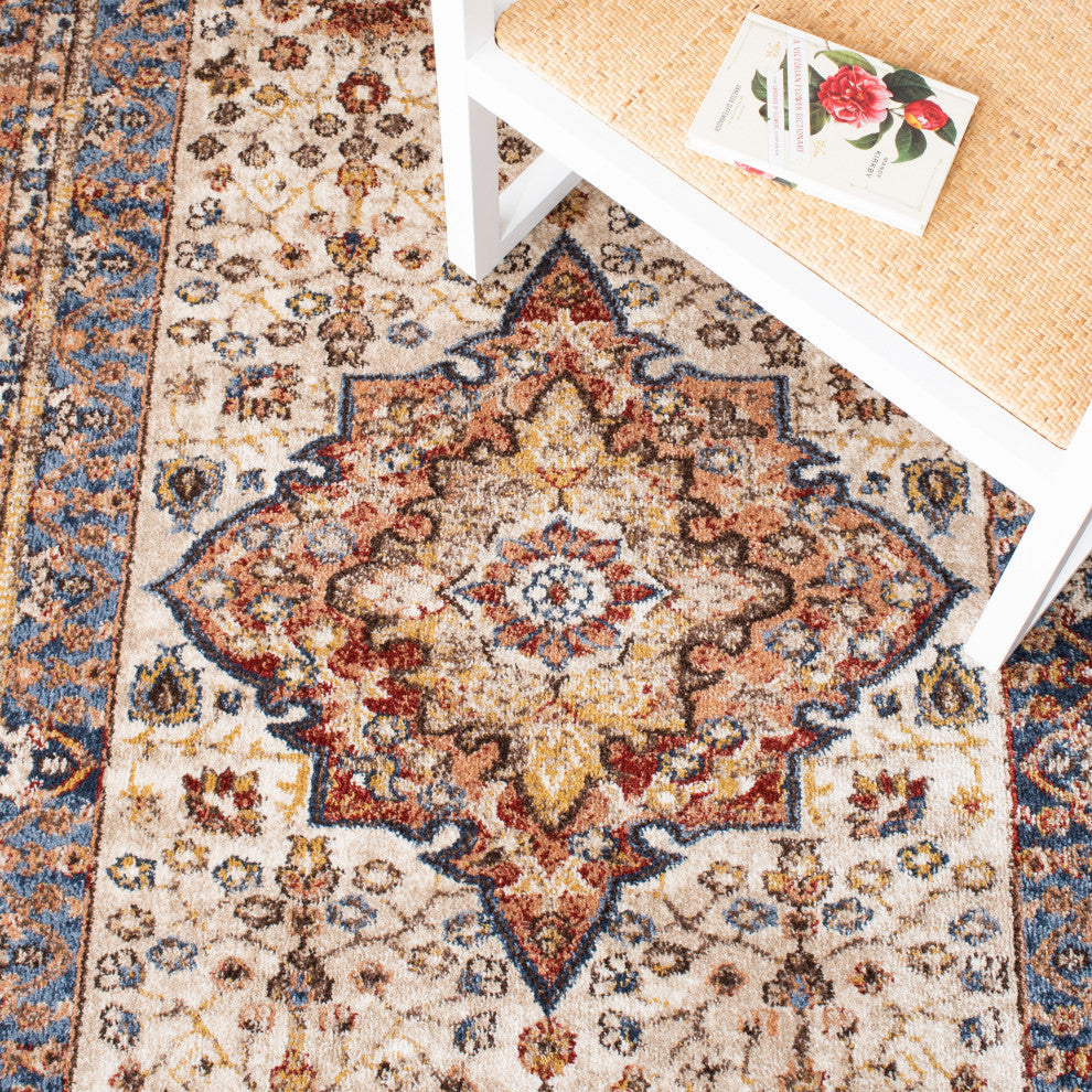 Safavieh Bijar BIJ652A Rug, Ivory/Rust, 4' X 6'