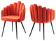 Vanguard Performance Velvet Dining Chair Set of 2 Black Orange -6028